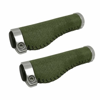 Paire de poignées ergonomiques en tissu vert - 1