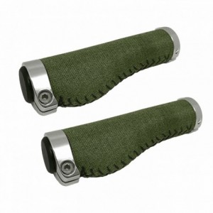 Pair of green ergonomic fabric handles - 1