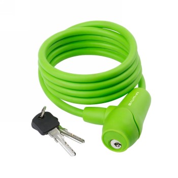 Lucchetto a spirale in silicone m-wave, 1500 x 8 mm, verde, su scheda - 1 - Lucchetti - 0887539010133