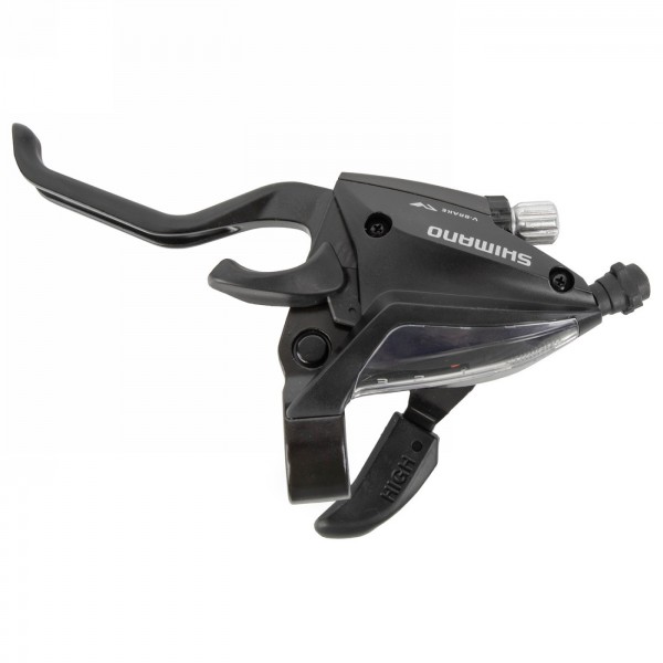 Leva combinata, shimano st-ef500-l, sinistra 3 velocità 1800mm ez-fire plus, lega 2f, per freno a V, versione nera, oem - 1 - Co