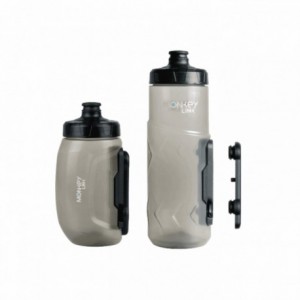 Transparent 600ml bottle with magnetic attachment bottle holder - 1