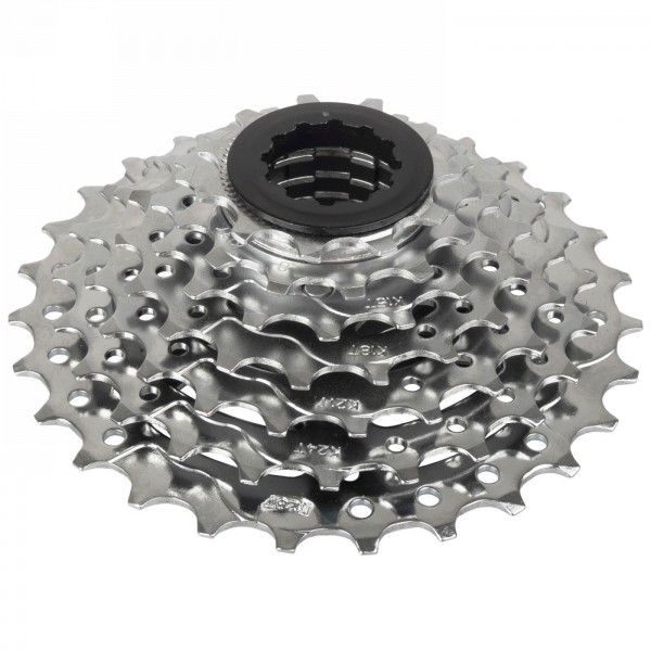 Cass. sprocket, 7-speed, 11-28 teeth, silver, index, in pe-bag - 1