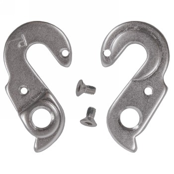 Aluminum derailleur hanger, silver, screws included, mv - 1