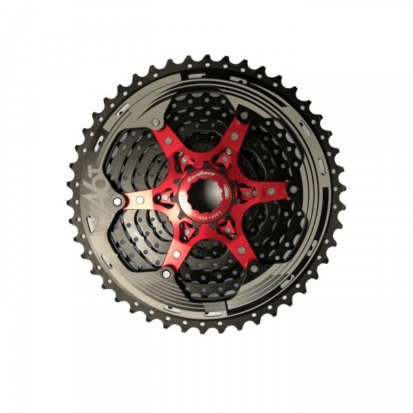 Cassetta mtb 11v x 11/46 denti in alluminio nero - corpetto shimano - 1 - Cassette - 4710944252378