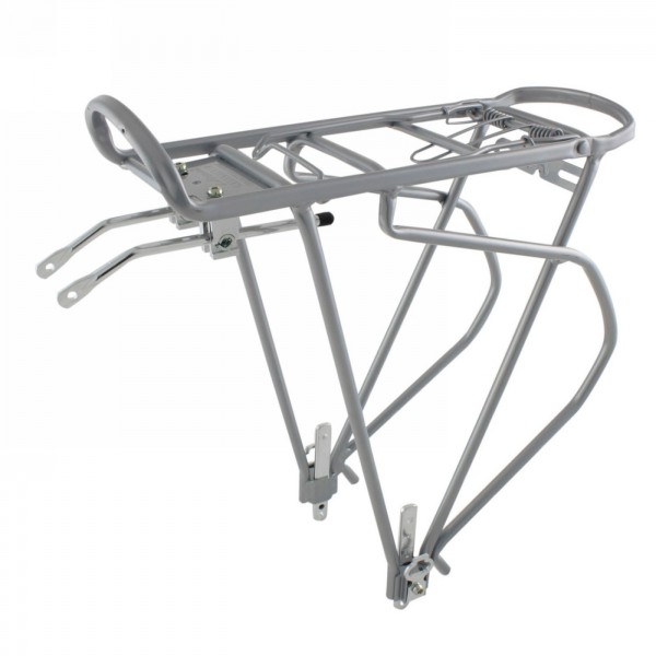 Luggage rack o-stand 'traveller a i',, aluminium, silver, with spring flap and reflector holder, for 24/26/28/29', with brackets