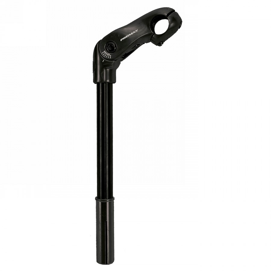 handlebar stem promax, alu, 22.2/25.4-85/300 mm, black, angle 0-50°-+adapter 25.4 mm (90mm), nirosta shaft tube, en tested - 1