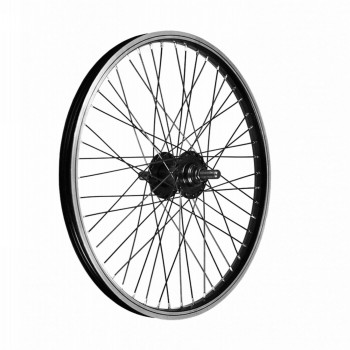 Roue 20" bmx avant mono 48f pin 14mm noir - 1