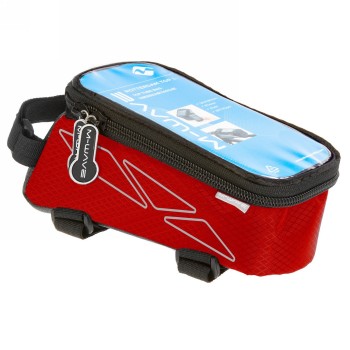 Bolsa de tubo superior para smartphone 'm-wave rotterdam top', roja, cierre con 3 velcros - 1