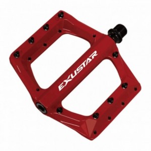 Pedal e-pb571 mtb 117x116mm in red aluminum - flat connection - 1
