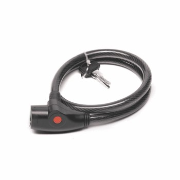 Cable padlock 12 x 800 mm black - 1