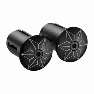 Bouchons de guidon star plugz en aluminium noir - vis 3mm - 1