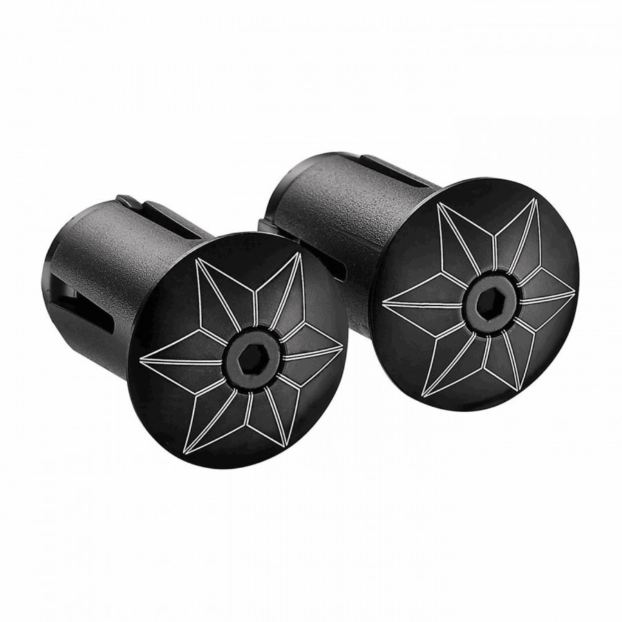 Star plugz handlebar plugs in black aluminum - 3mm screw - 1