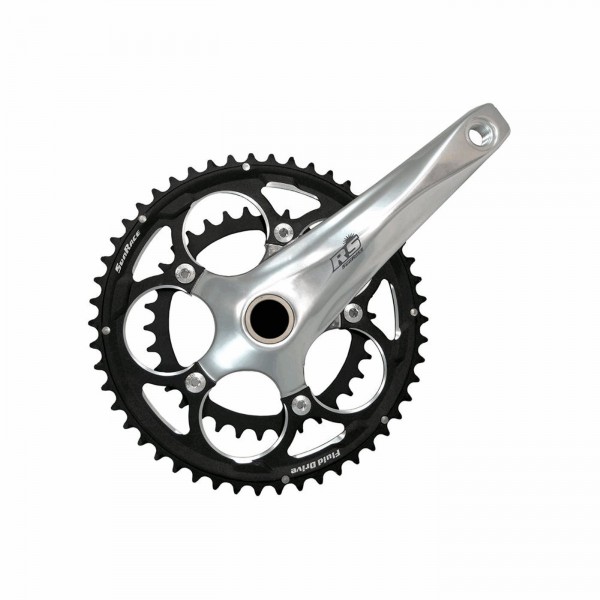 Crankset road compact 2x10s 50/34 teeth x 172.5mm black/silver - 1