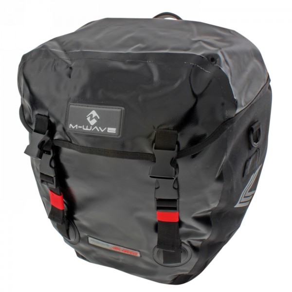 Waterproof pannier 'montreal', with lid, black, with mts fastening system (suitable for pannier tubes up to - 1