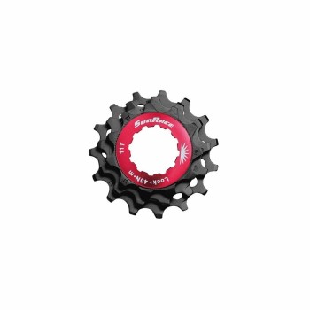 Kit de contre-écrous rouges + pignons 11v en aluminium noir - corps shimano - 1