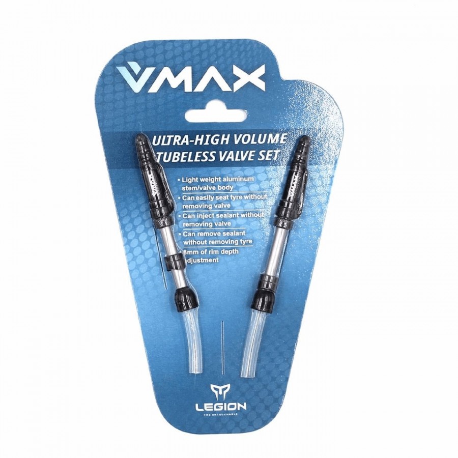 Valve v-max tubeless longueur : 13-21 mm en aluminium (2 pièces) - 1