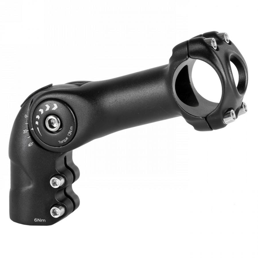 Ahead handlebar stem, aluminium, adjustable from -25°-90°, ext. 110 mm, for 31.8 mm handlebar, for 1.1/8' (28.6 mm), black - 1