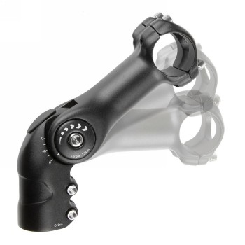 Ahead handlebar stem, aluminium, adjustable from -25°-90°, ext. 110 mm, for 31.8 mm handlebar, for 1.1/8' (28.6 mm), black - 2