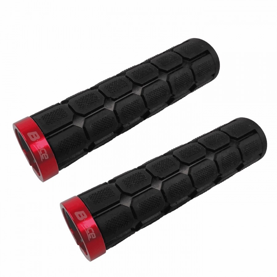 Schwarze / rote gummigriffe aluminiumhalsband - 1