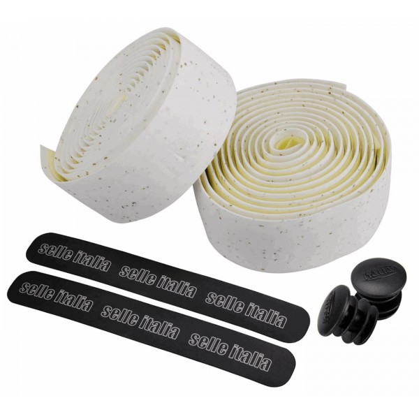 Nastro manubrio smootape corsa bianco + tappo nero - 1 - Nastri manubrio - 8030282426320