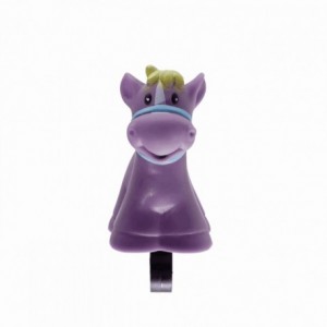 Cloche marionnette cheval violet - 1