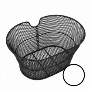 Oval front basket 29x19x35cm in steel without hooks white - 1