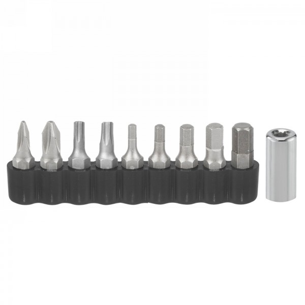 Set di bit m-wave, bussola esagonale 2.5/3/4/5/6, chiave multidente t10/t20/t25, cacciavite a croce ph1/ph2, adattatore da 1/4'.