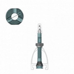 Tubeless presta valve length: 50mm in aluminum - 3 holes - 1