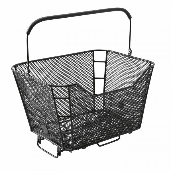 Rear basket 40x38x26cm quick release in black steel - 1