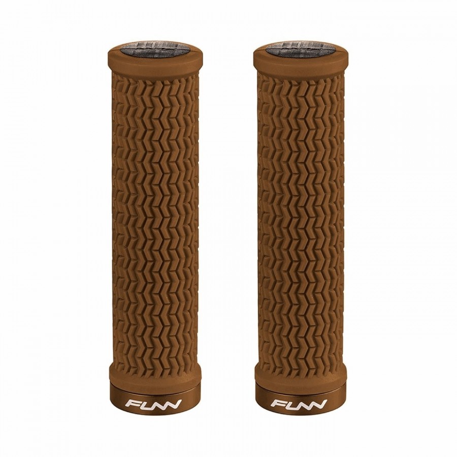 Holeshot 31mm grips with brown aluminum collar - 1