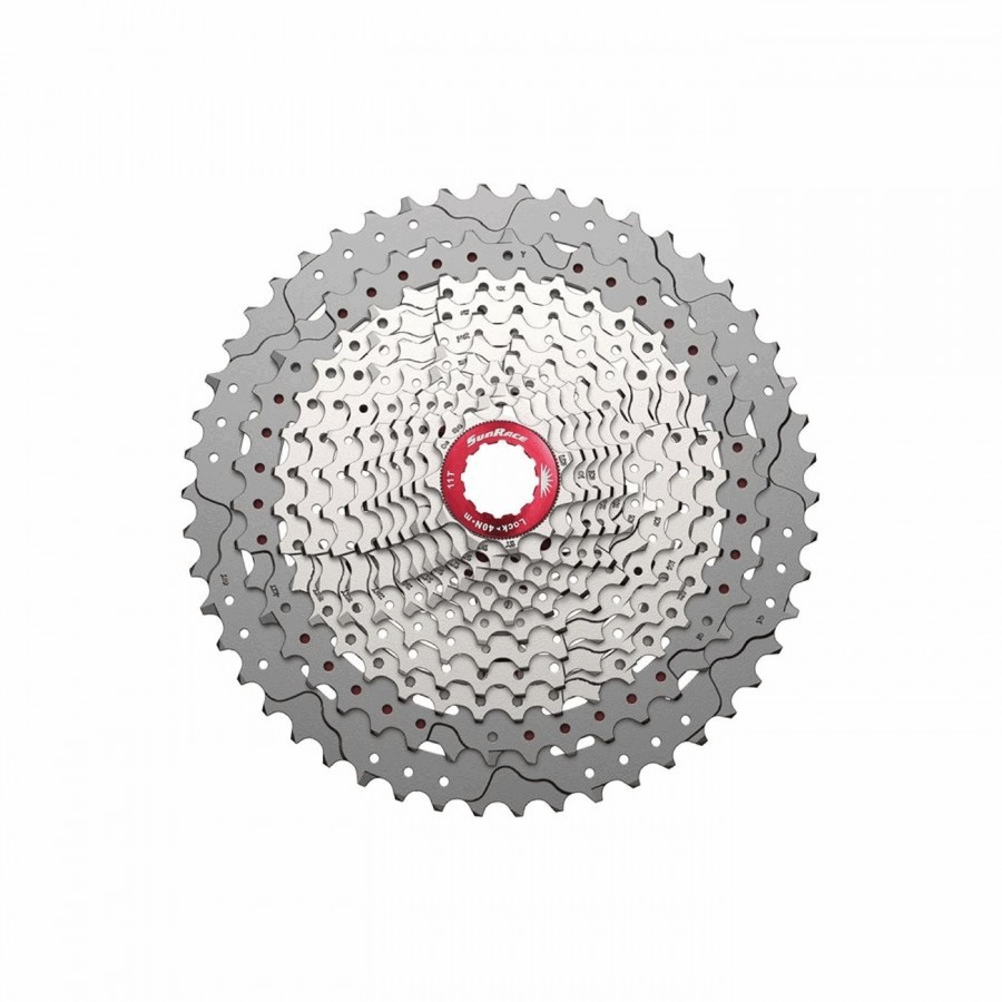 Cassette vtt 12v x 11/51 dents en aluminium silver - corps shiman - 1