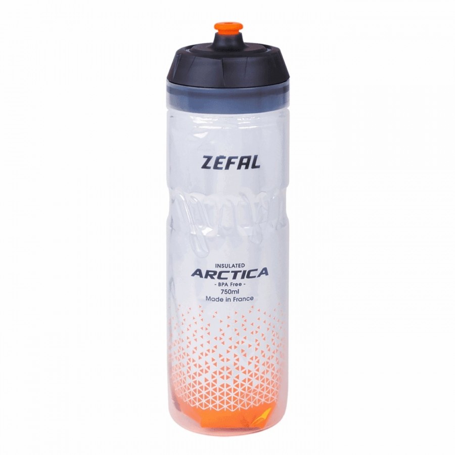 Botella de agua zefal thermal arctica 75 gris-naranja 750ml - 1