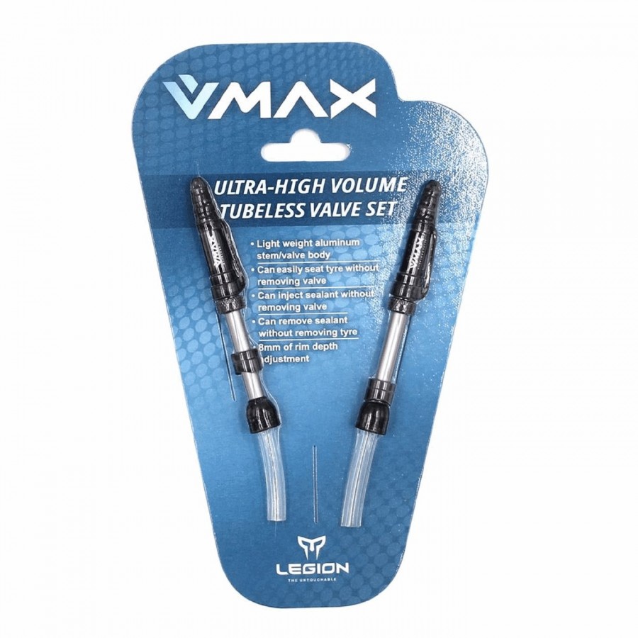 V-max tubeless valve length: 37-45mm in aluminum (2 pieces) - 1