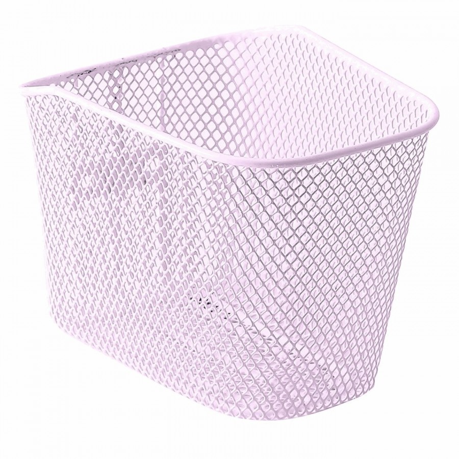 Junior bicycle basket 20x16,5x16,5cm in pink steel - 1