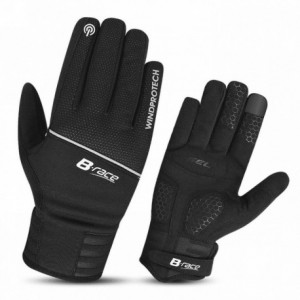 Long black windprotech winter gloves size l - 1