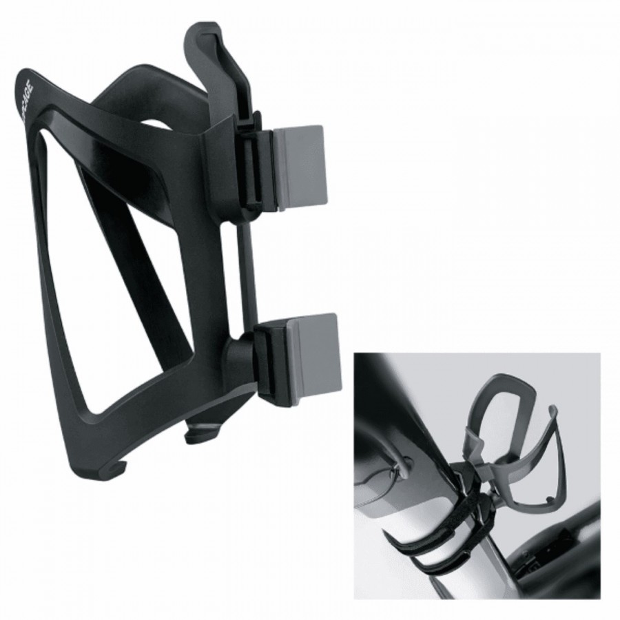 Anywhere bottle cage with strap for frames max diameter 80mm black - 1