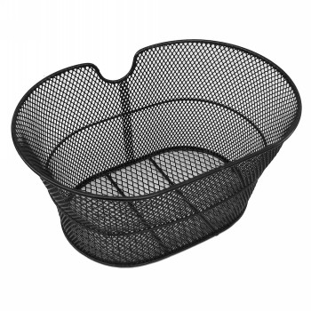 Oval front basket 30x18x39cm in steel without hooks black - 1