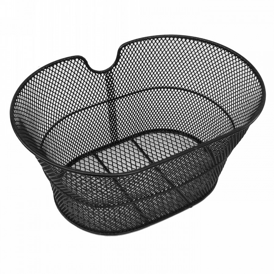 Oval front basket 30x18x39cm in steel without hooks black - 1