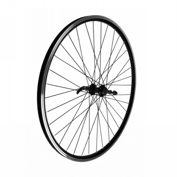 Roue arrière vtt 29' aluminium noir qr v-brake 7/8v filetage sur roulements - 1