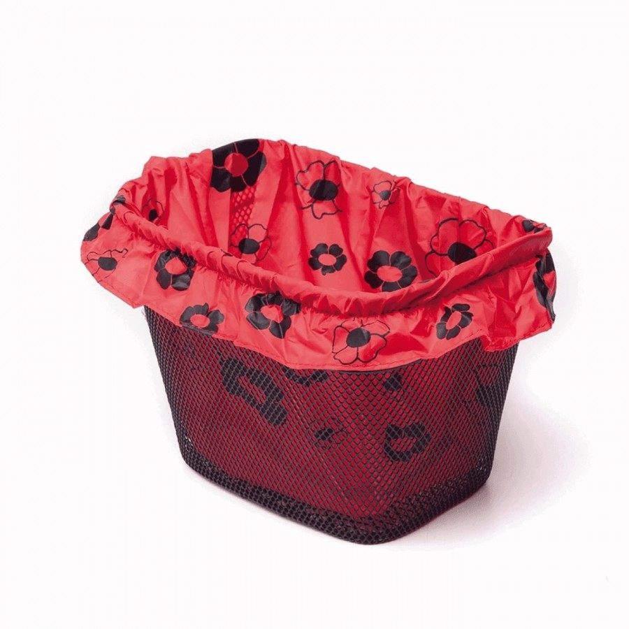 Front basket cover fantasy red black flowers - 1