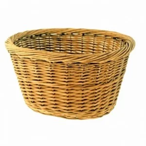 Natural color oval wicker basket 36x30x19h cm - 1