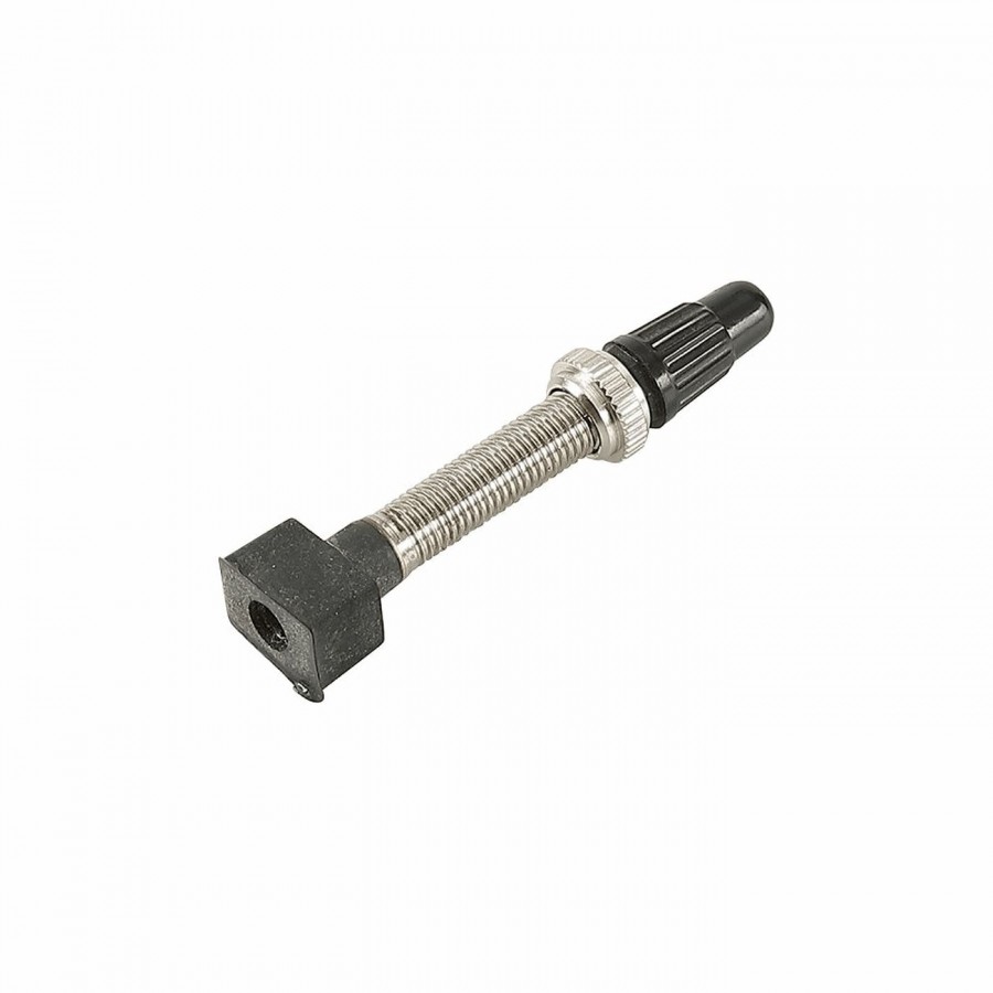 Tubeless valve length: 35mm in steel rectangular silver base - 1