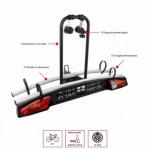 Merak anhängerkupplungs-fahrradträger für 2 fahrräder – kompakt und leicht - 1