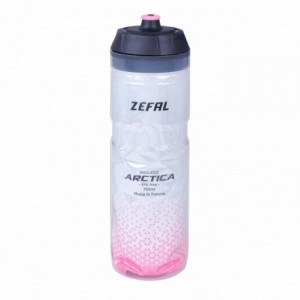 Botella de agua zefal thermal arctica 75 gris-rosa 750ml - 1