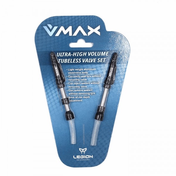 V-max tubeless valve length: 29-37mm in aluminum (2 pieces) - 1