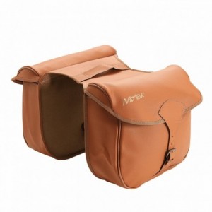 Saddle bag future 30x30x10cm brown leather (pair) - 1