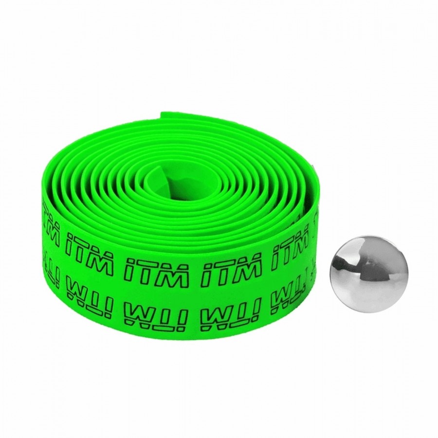 Itm eva handlebar tape green embossed logo - 1