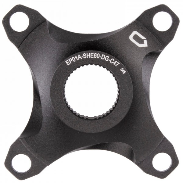 Spider, for shimano e6100 system, for chainline 47 mm, aluminium, for chain guard, black anodised, on euro hole card - 1