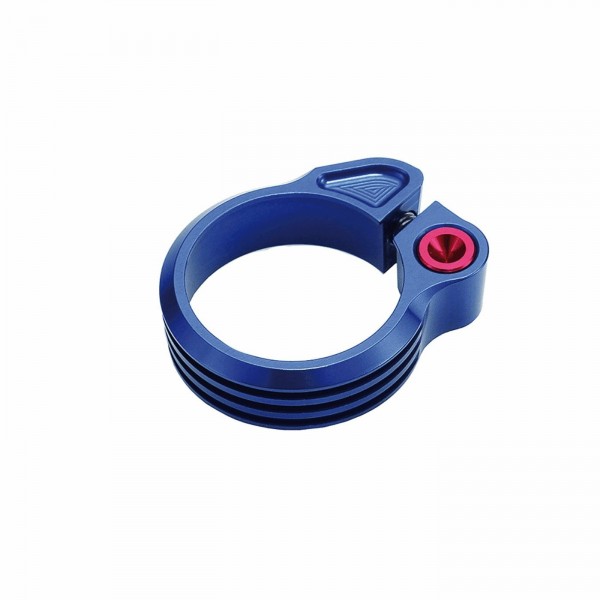 Anodized seatpost clamp diameter: 31,8mm in blue aluminum - 1