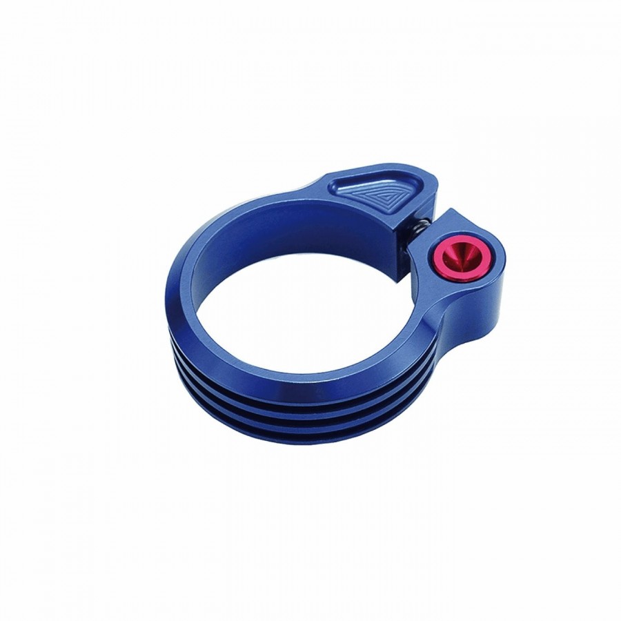 Diamètre du collier de tige de selle anodisé : 31,8 mm en aluminium bleu - 1